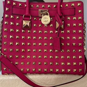 🛍Michael Kors PYRAMID STUDDED Large HAMILTON Tote